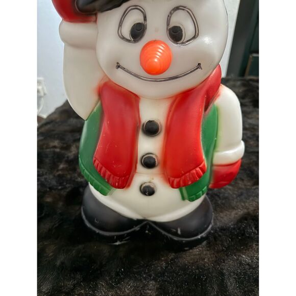 Vintage General Foam Plastics 18" Blow Mold Snowman Christmas Frosty - Picture 5 of 7